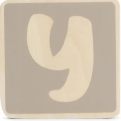 Prénatal houten namentrein letter Y Taupebrown