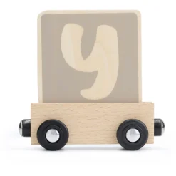 Prénatal houten namentrein letter Y Taupebrown