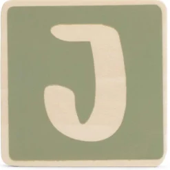 Prénatal houten namentrein letter J Midgreen