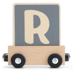 Prénatal houten namentrein letter R Stonegrey