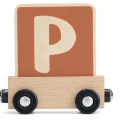 Prénatal houten namentrein letter P Dark Orange Bown
