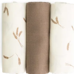 Prénatal hydrofiele luiers graan 3 stuks taupe