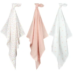 Prénatal hydrofiele luiers bloemen 3 stuks roze