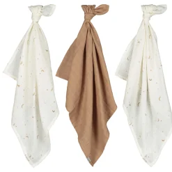 Prénatal hydrofiele luiers star en moon 3 stuks beige