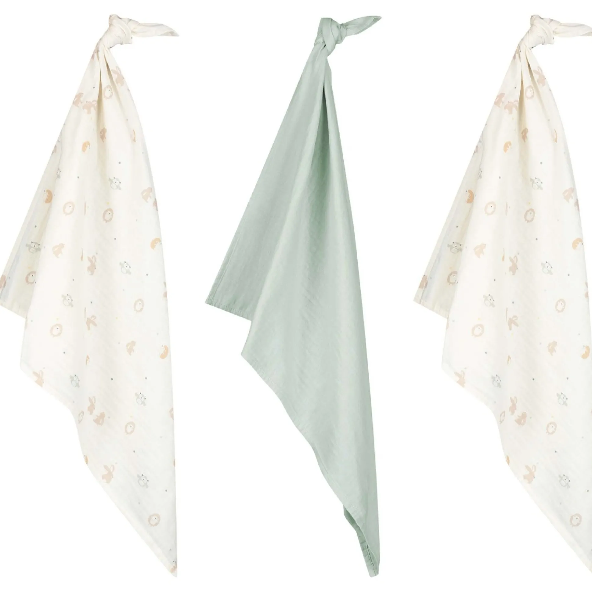 Prénatal hydrofiele luiers kleine vriendjes 3 stuks mint