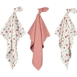 Prénatal hydrofiele luiers bloemen 3 stuks roze