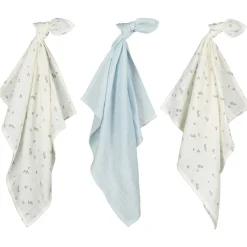 Prénatal hydrofiele luiers bloemen 3 stuks blauw