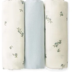 Prénatal hydrofiele luiers bloemen 3 stuks  blauw