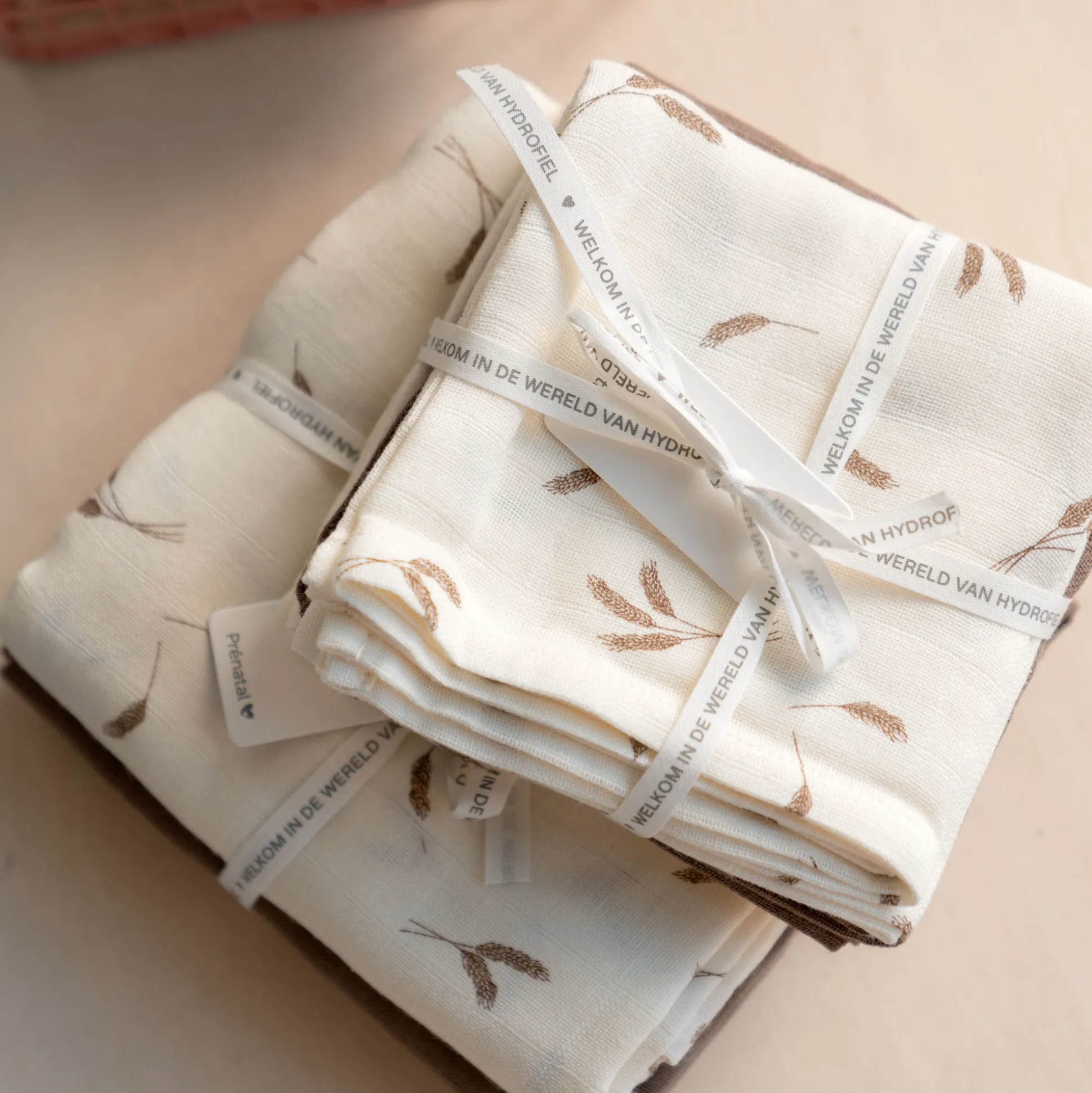 Prénatal hydrofiele multidoeken graan 2 stuks taupe