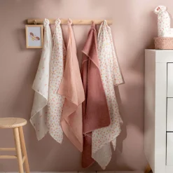 Prénatal hydrofiele multidoeken bloem 2 stuks  roze