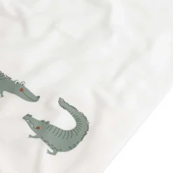 Prénatal ledikantlaken krokodil wit