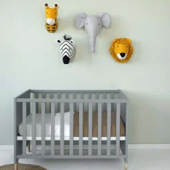 Prénatal muurkop olifant grijs