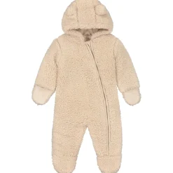 Prénatal newborn berenpak teddy lange mouwen effen beige