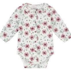 Prénatal newborn body lange mouwen bloemen wit
