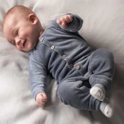 Prénatal newborn boxpakje velours lange mouwen effen blauw