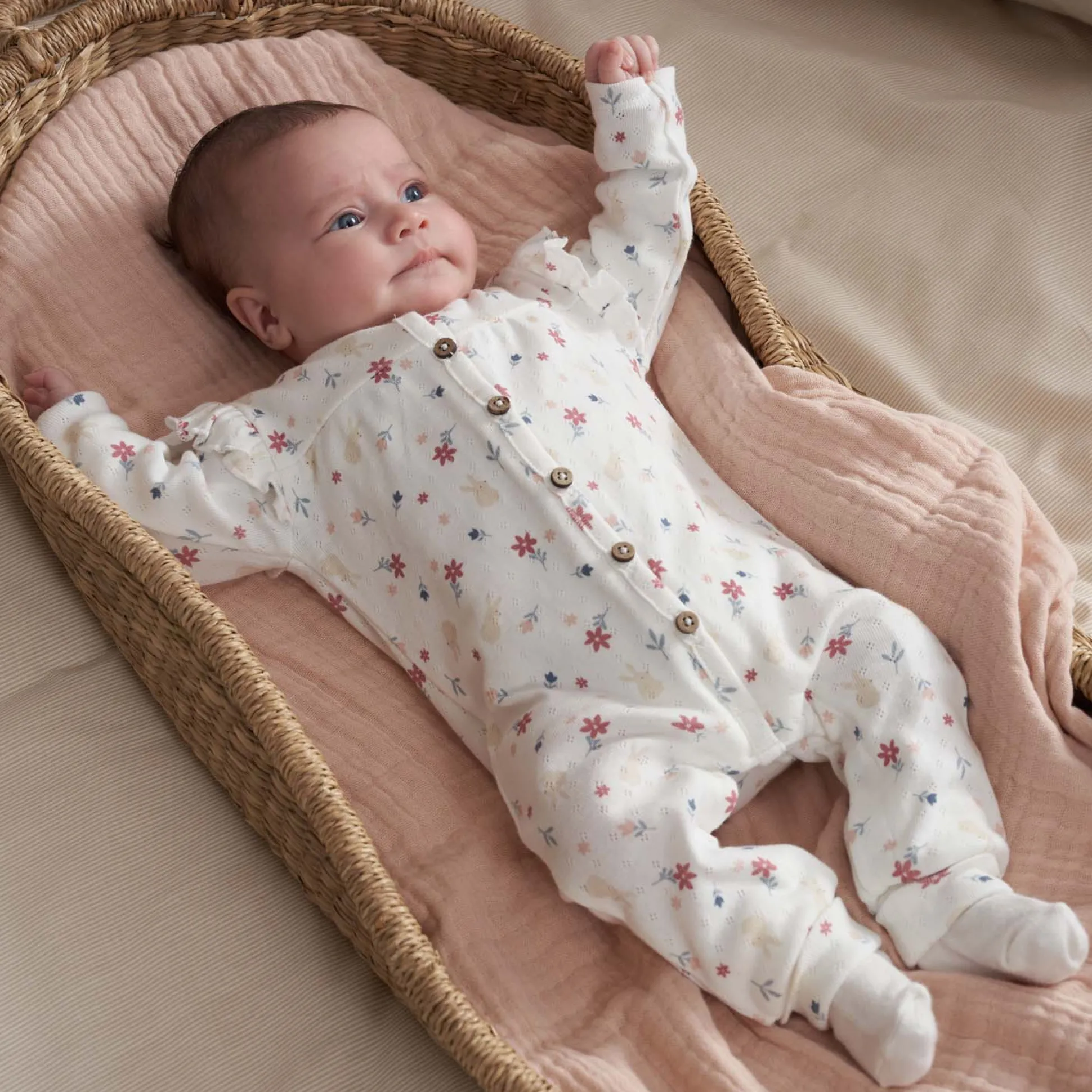 Prénatal newborn boxpakje lange mouwen bloemen wit