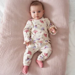 Prénatal newborn broek bloemen beige