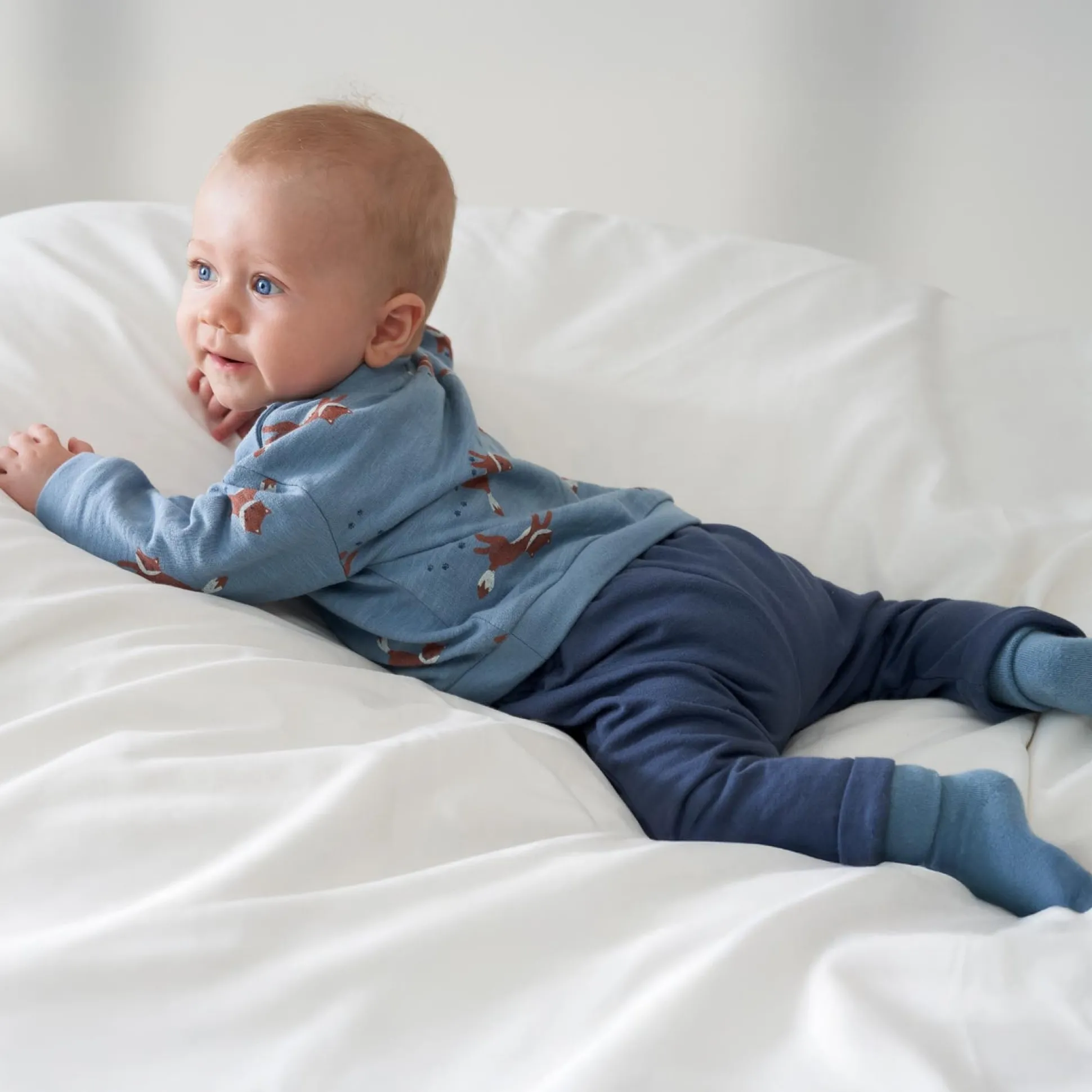 Prénatal newborn broek effen blauw