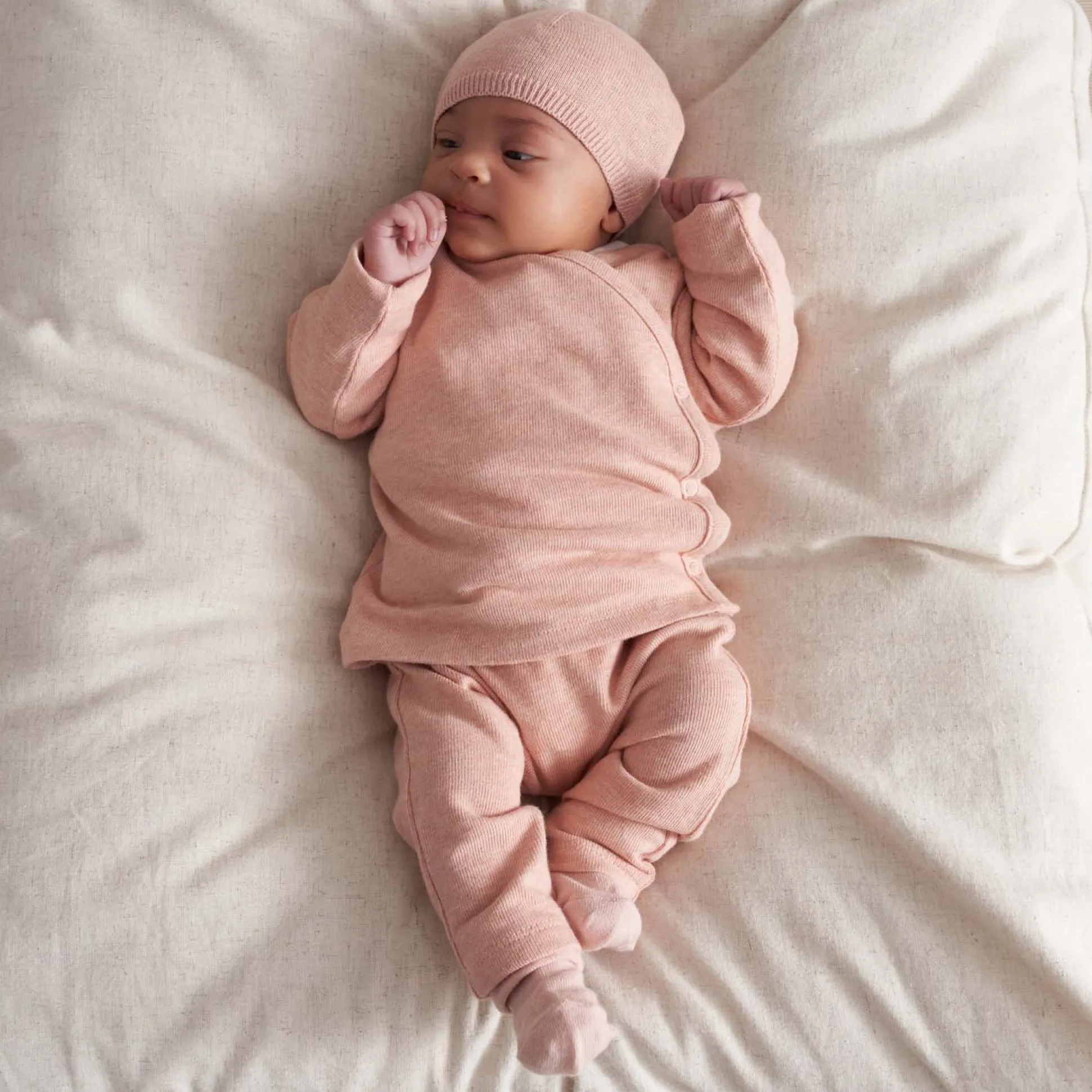 Prénatal newborn broek effen roze