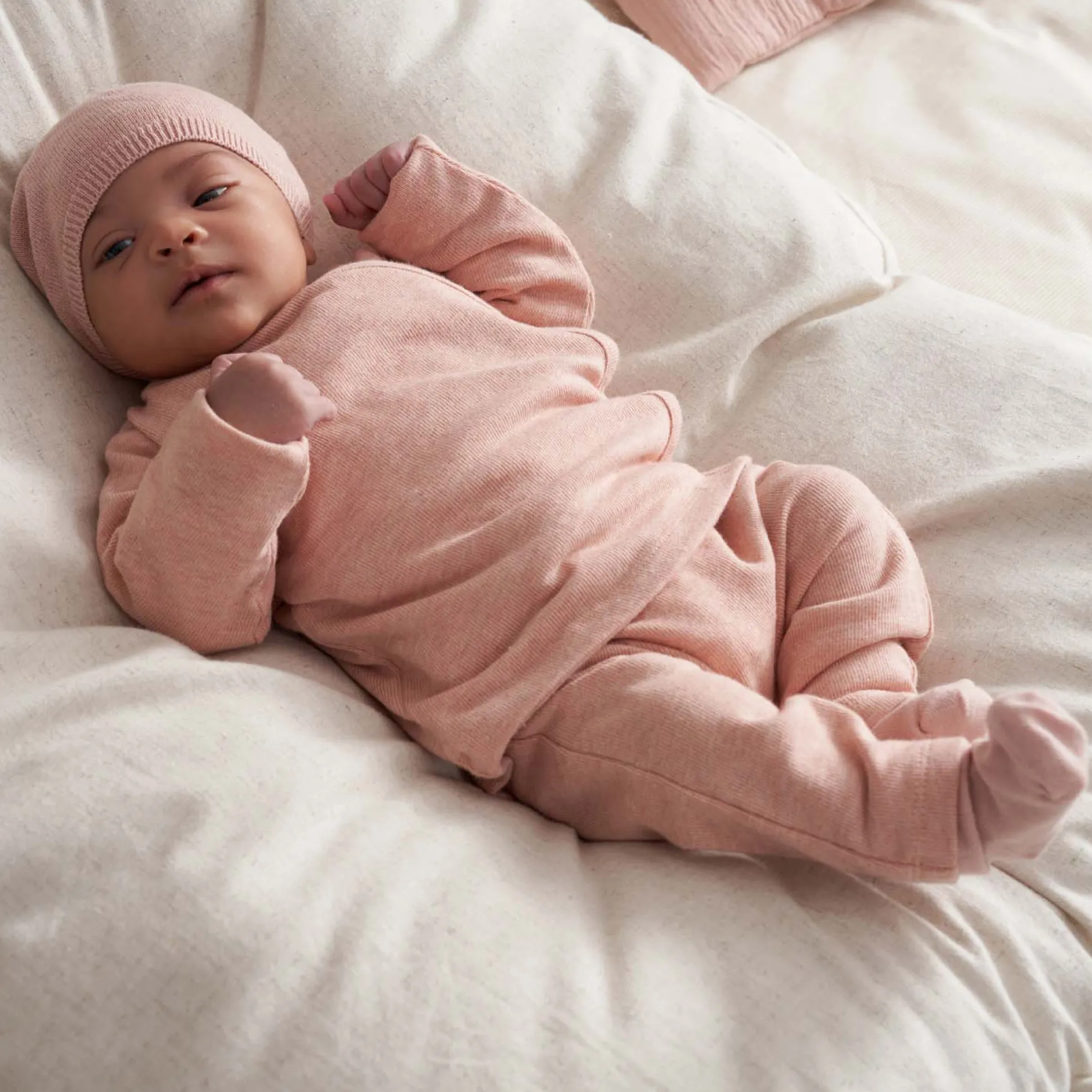 Prénatal newborn broek effen roze