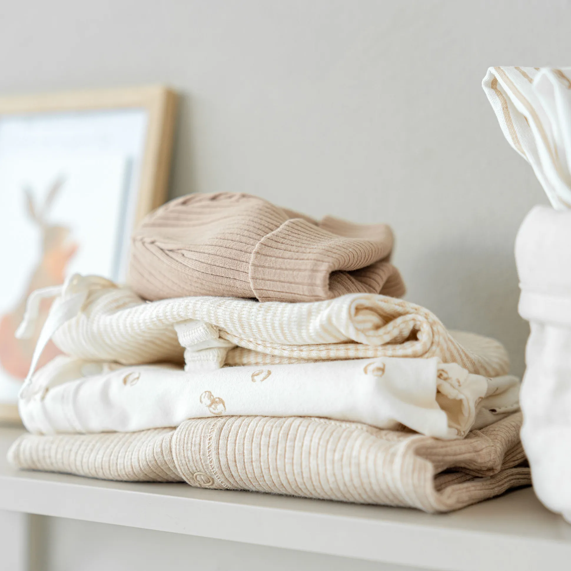 Prénatal newborn broek rib effen taupe