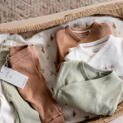 Prénatal newborn broek rib Pure  effen bruin