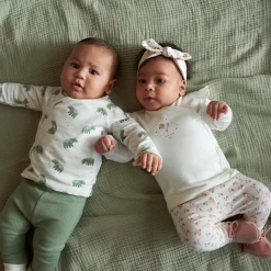 Prénatal newborn broek rib  effen groen