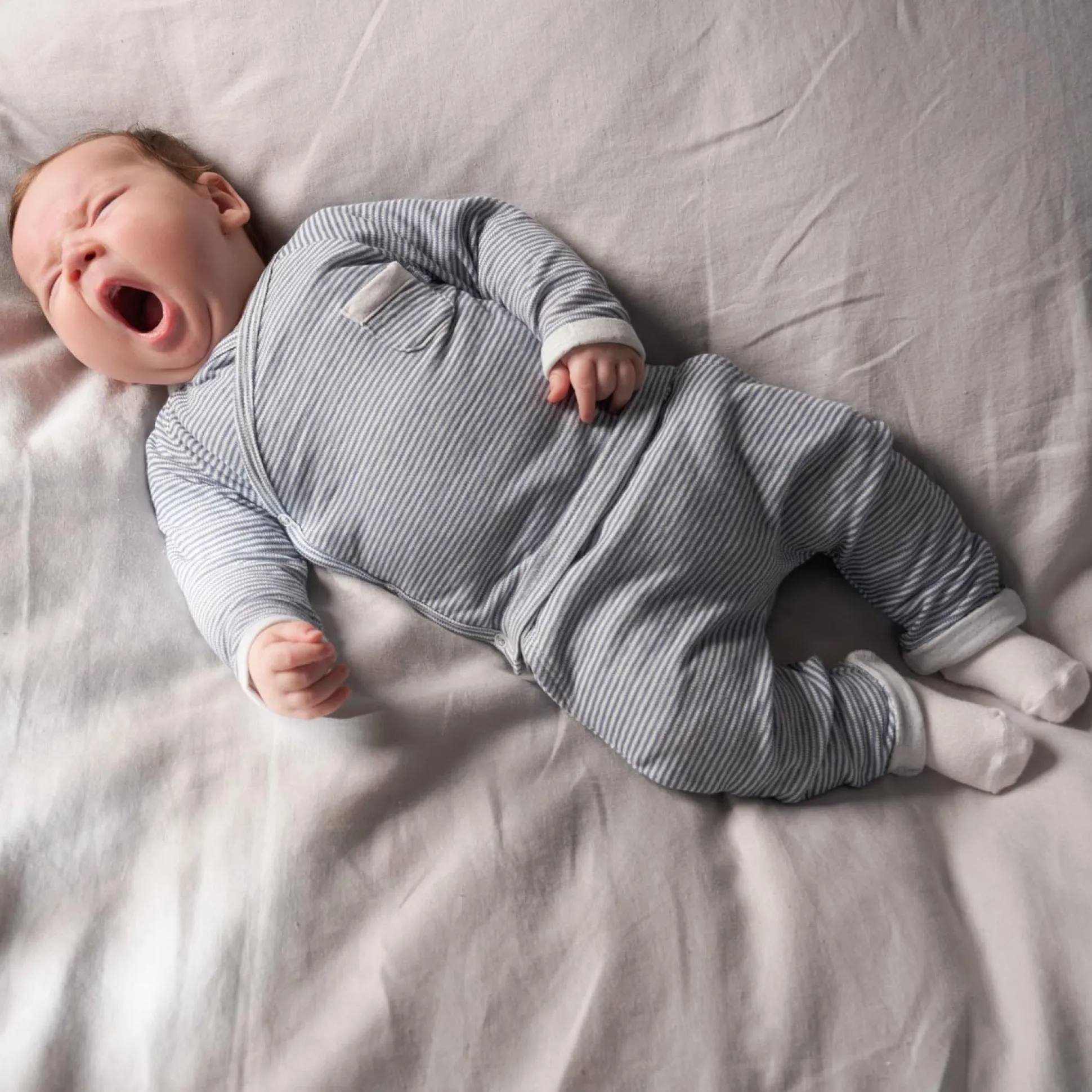 Prénatal newborn broek strepen blauw