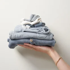 Prénatal newborn broek strepen blauw