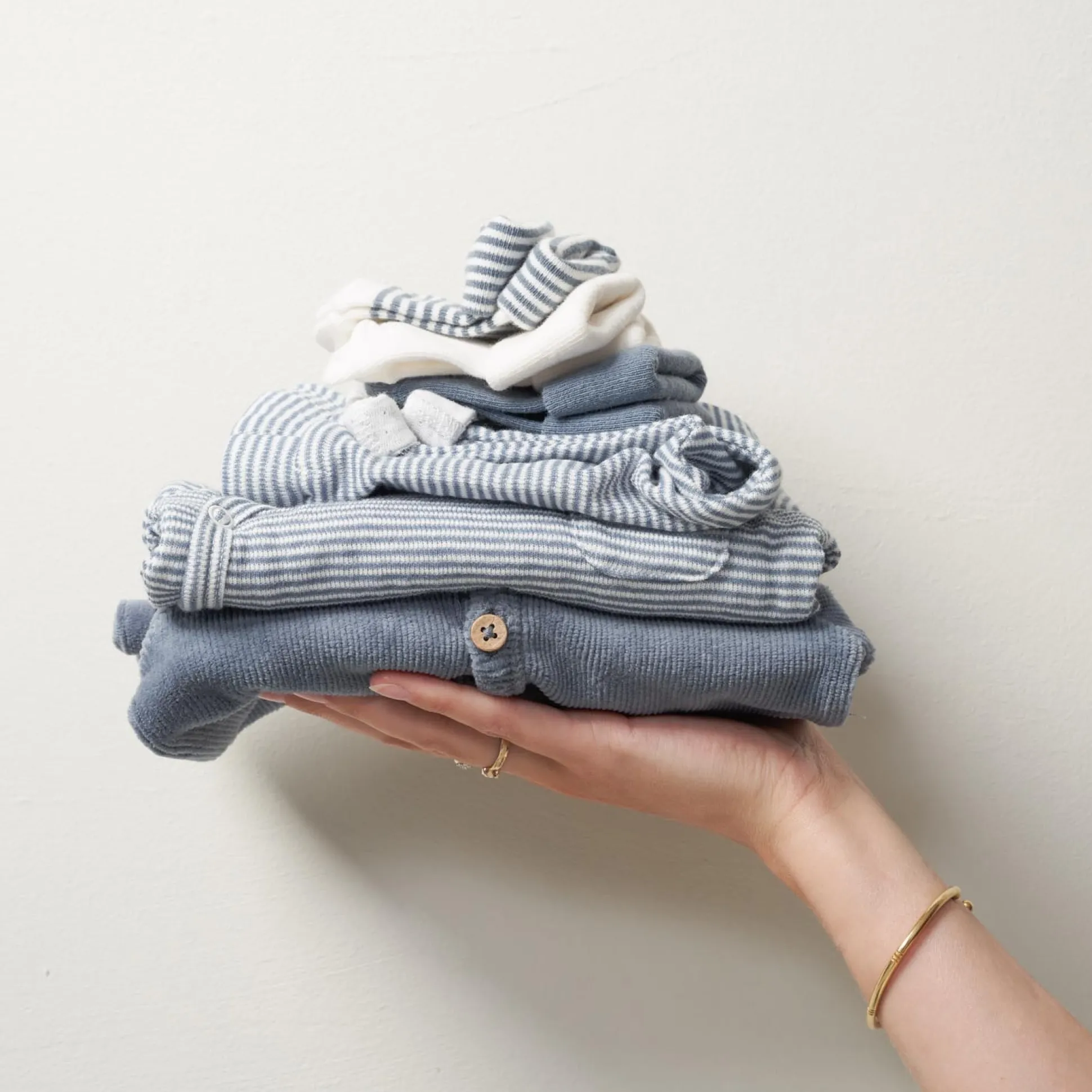 Prénatal newborn broek strepen blauw