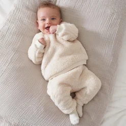 Prénatal newborn broek teddy  effen wit