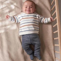 Prénatal newborn broek velours effen blauw