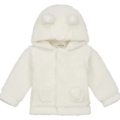 Prénatal newborn jas teddy lange mouwen effen wit