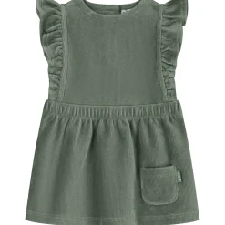 Prénatal newborn jurk velours mouwloos effen groen