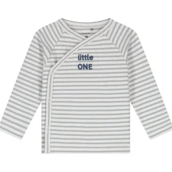 Prénatal newborn kledingset rib streep lange mouwen strepen grijs