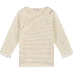 Prénatal newborn overslagshirt lange mouwen effen beige
