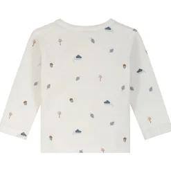 Prénatal newborn overslagshirt lange mouwen bladeren wit