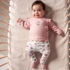 Prénatal newborn overslagshirt lange mouwen printopdruk roze