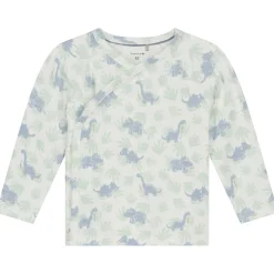 Prénatal newborn overslagshirt lange mouwen dierenprint groen