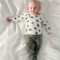 Prénatal newborn overslagshirt wafel lange mouwen all over print wit