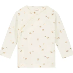 Prénatal newborn overslagshirt lange mouwen all over print beige