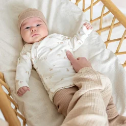 Prénatal newborn overslagshirt lange mouwen all over print beige