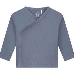 Prénatal newborn overslagshirt rib lange mouwen effen blauw