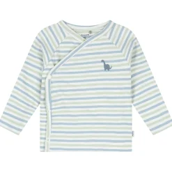 Prénatal newborn overslagshirt lange mouwen strepen groen