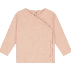 Prénatal newborn overslagshirt lange mouwen effen roze