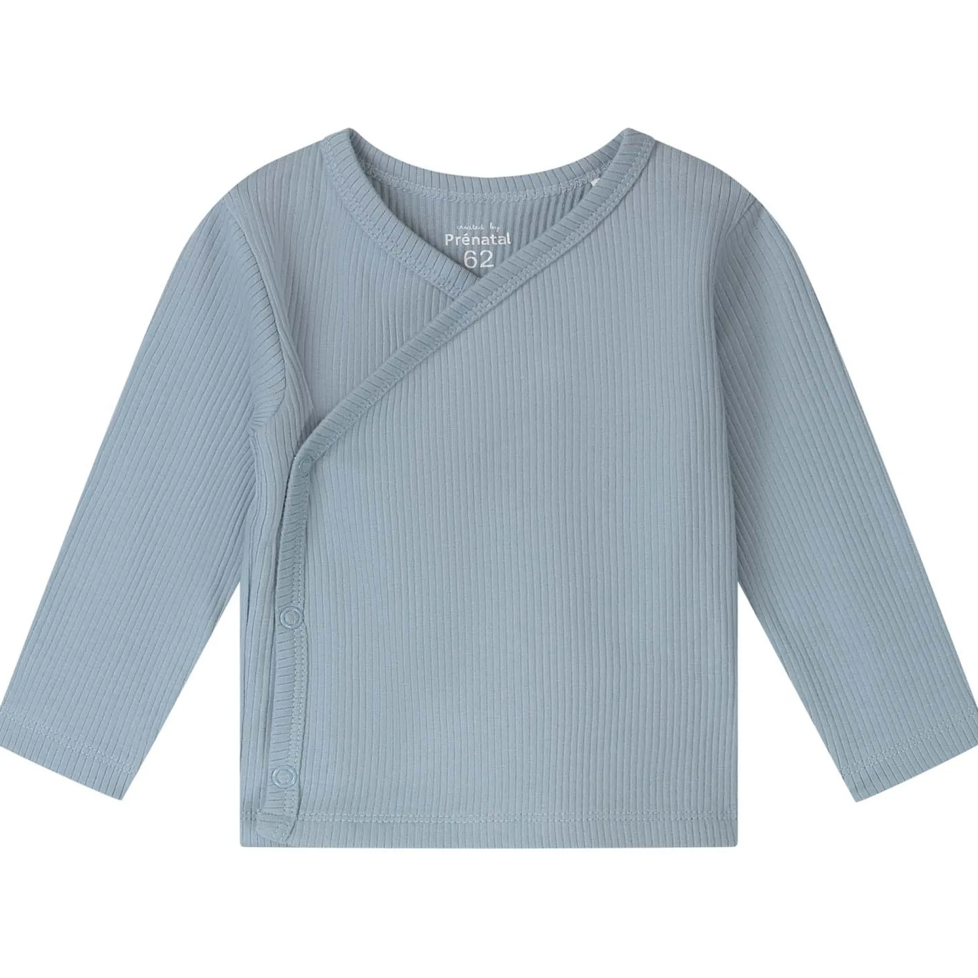 Prénatal newborn overslagshirt rib lange mouwen effen blauw