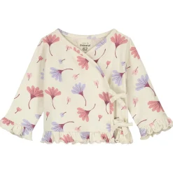 Prénatal newborn overslagshirt lange mouwen all over print beige