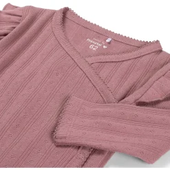 Prénatal newborn overslagshirt ajour lange mouwen effen roze