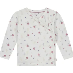 Prénatal newborn overslagshirt lange mouwen all over print wit