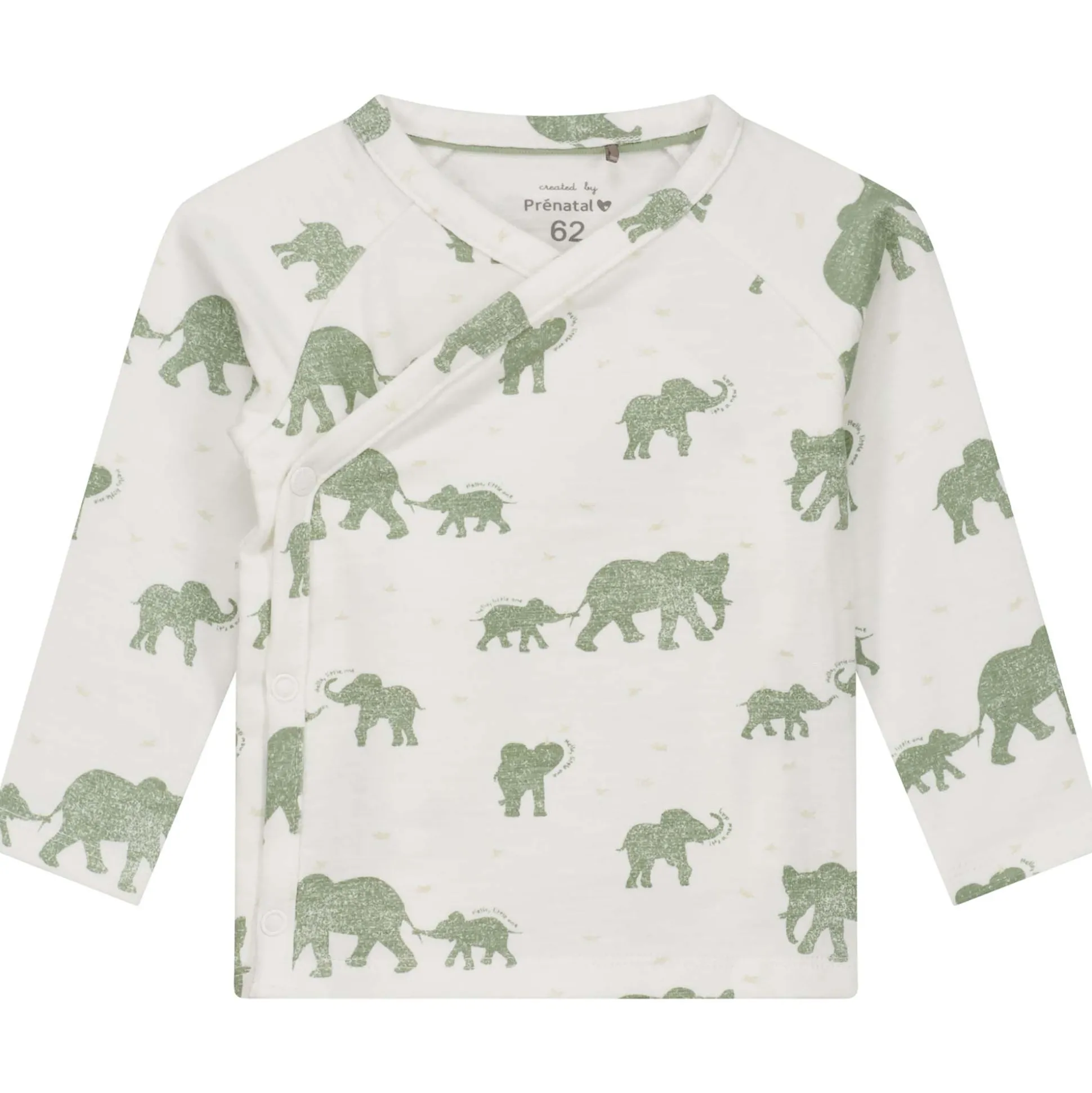 Prénatal newborn overslagshirt lange mouwen dierenprint groen